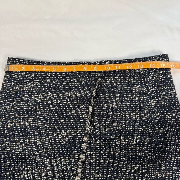J. Crew Faux-Wrap Pencil Skirt Metallic Tweed Size 6 Wool Blend Preppy Career - Picture 5 of 8